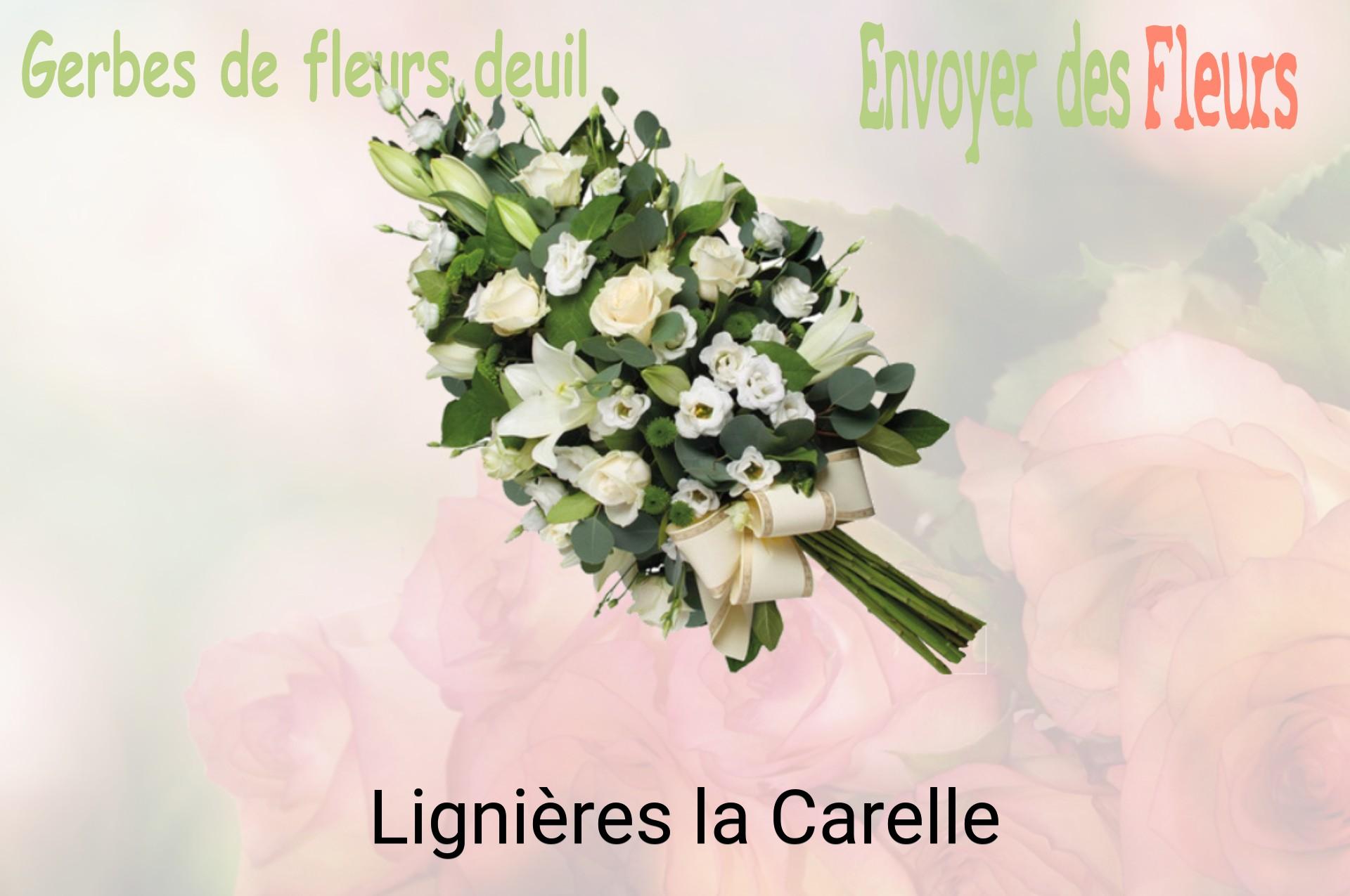 Gerbe de fleurs de deuil livrée à Lignières-la-Carelle